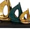 CosmoLiving by Cosmopolitan 12" Gold Porcelain Sail Boat Sculpture with Black Base